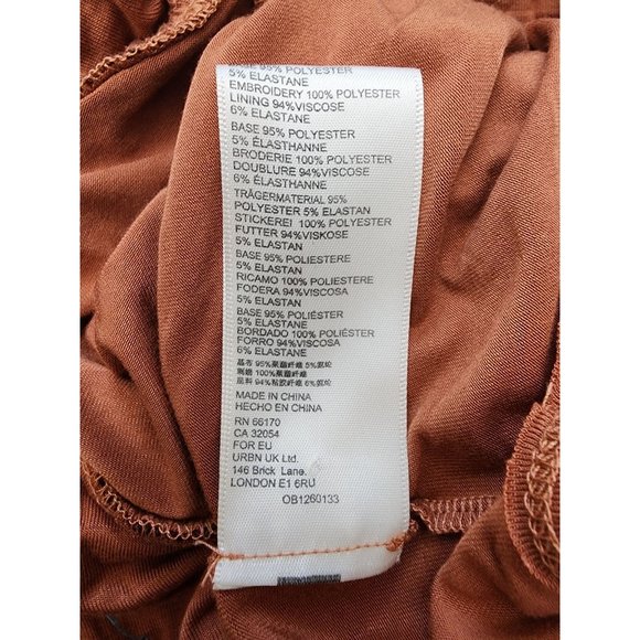 Free People Metallic Sequin Brown Rust Bodysuit NWOT Large - Picture 4 of 4